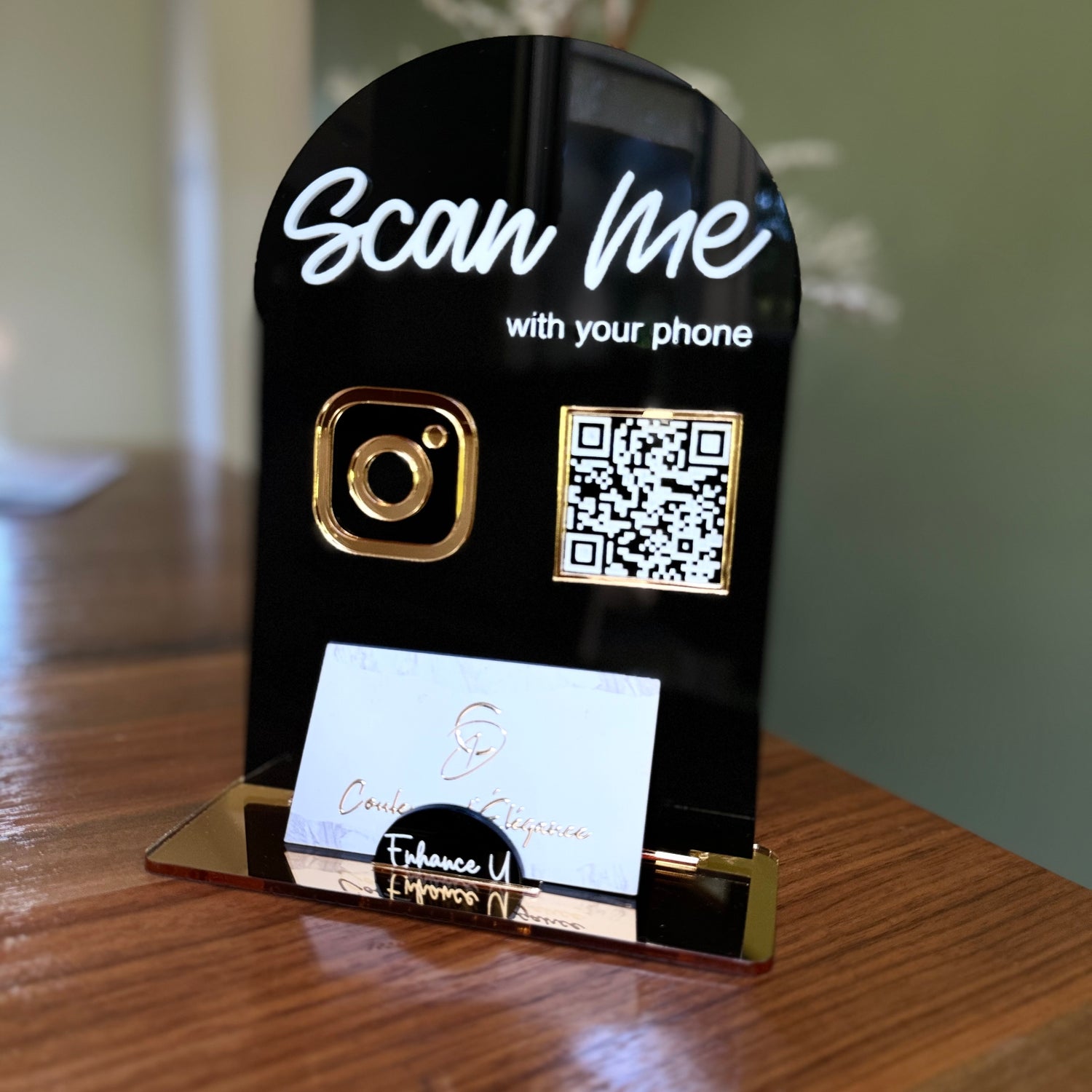 SINGLE ICON QR SIGN| BUSINESS CARD SLOT