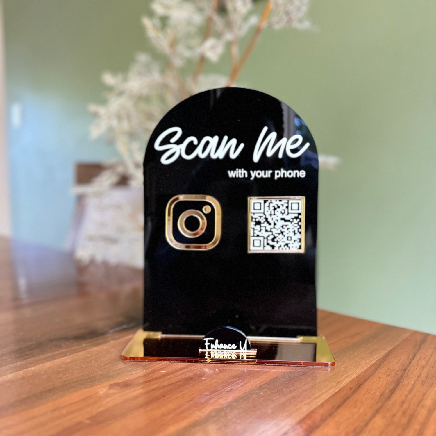 SINGLE ICON QR SIGN| BUSINESS CARD SLOT