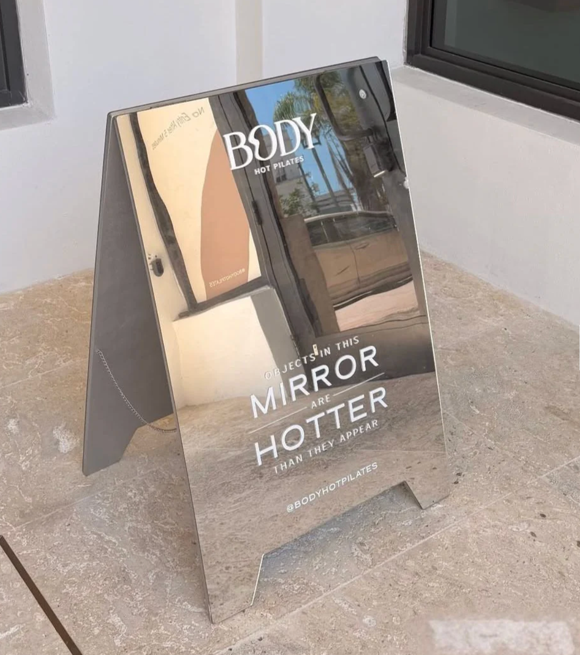 Custom Mirror A-Frame Sidewalk Sign