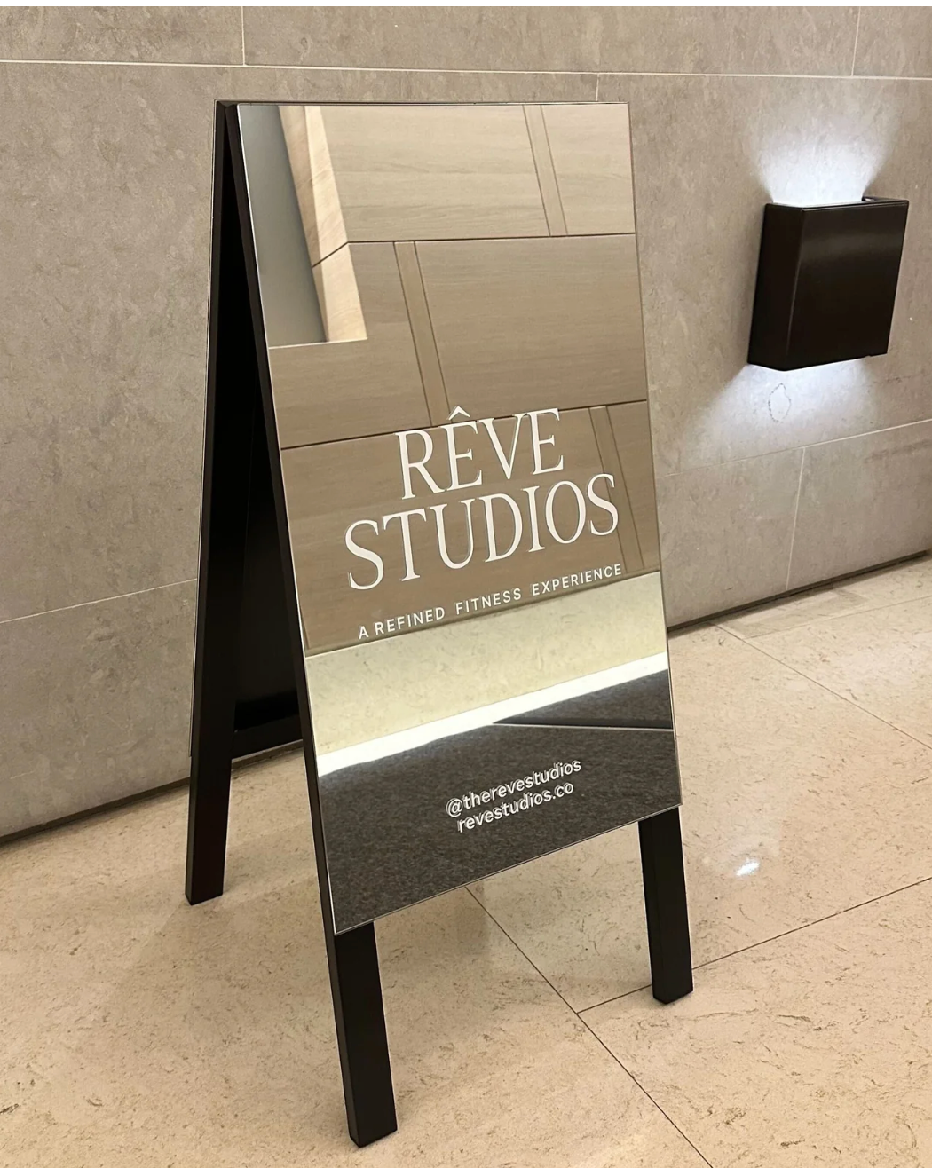 Custom Mirror A-Frame Sidewalk Sign